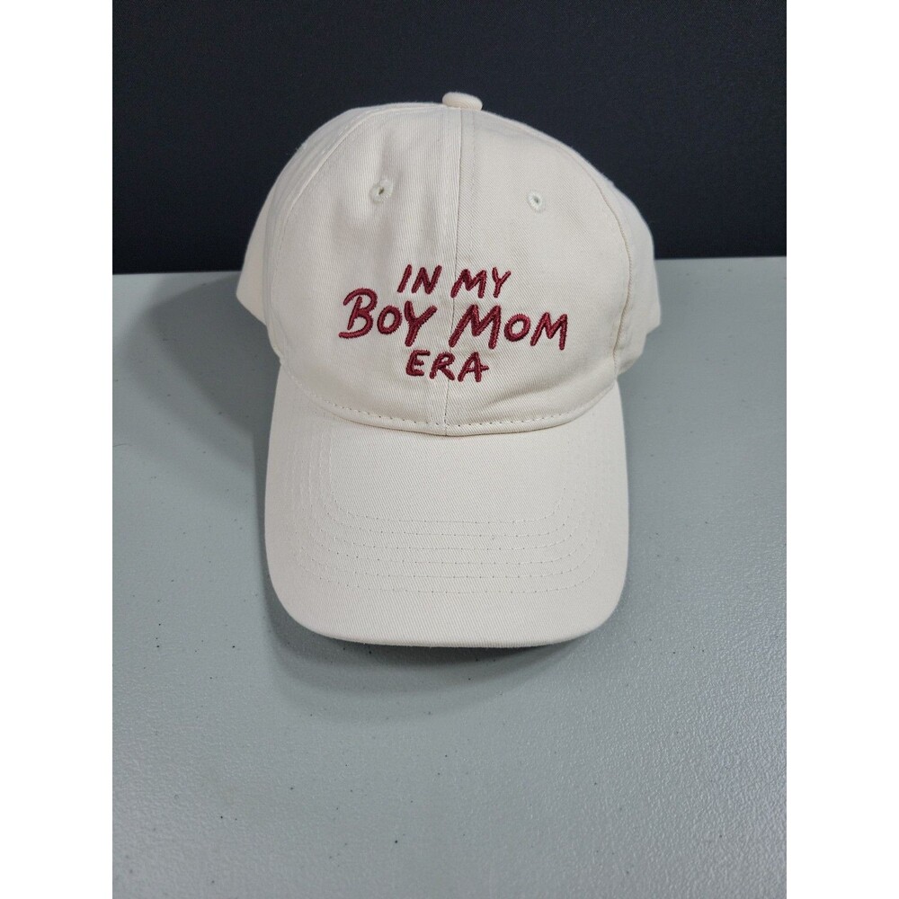 Boy Mom Hat for Women Baseball Mama Cap, Adjustable White